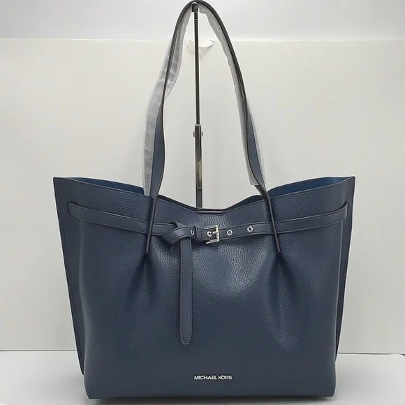 MICHAEL KORS OUTLETEmilia Large Pebbled Leather Tote BagCOLOR NAVYNWT